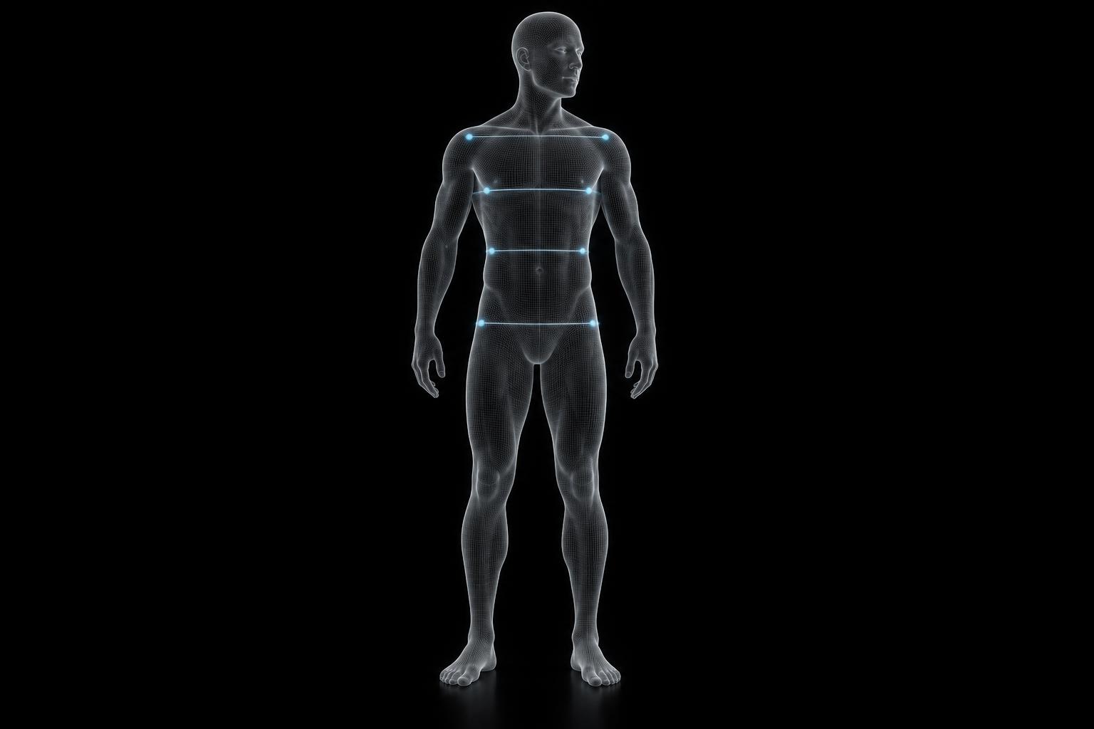 AI body model with precise measurement points